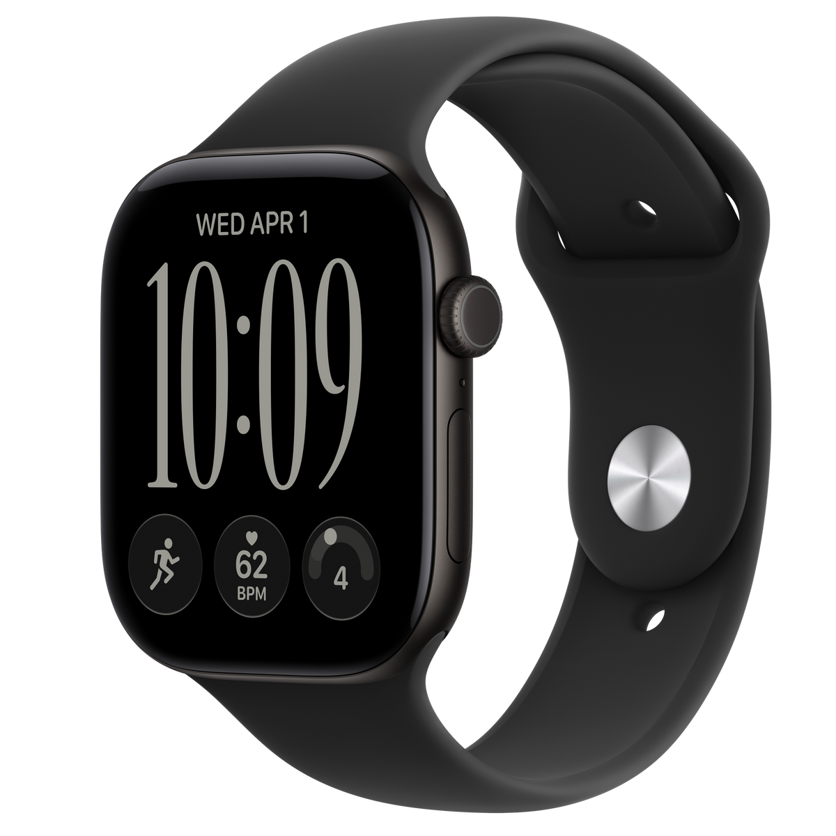 Apple Watch Series 12 GPS 46 mm alumínio preto com bracelete desportiva preta